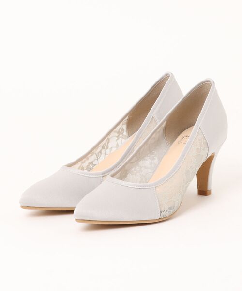 gather（ギャザー）の「【gather】 チュールレースパンプス（パンプス・レディース・ブラック/グレー/ベージュ・22.5cm/23.5cm/24.0cm/23.0cm/24.5cm/22.0cm）」の3枚目の写真