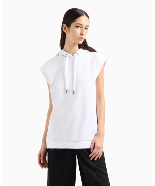 ARMANI EXCHANGE（アルマーニエクスチェンジ）の「【A|X アルマーニ エクスチェンジ】AXロゴ スリーブレスフーデッドスウェットシャツ（スウェット・レディース・ブラック/ホワイト・LARGE/MEDIUM/SMALL/X-SMALL）」の10枚目の写真