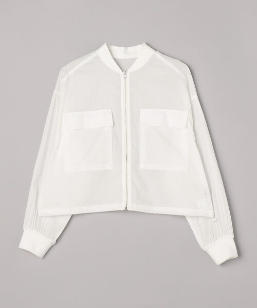 coen（コーエン）の「シアーコットンブルゾン（ブルゾン・レディース・ブラック/オフホワイト/オリーブ・L/M）」の2枚目の写真