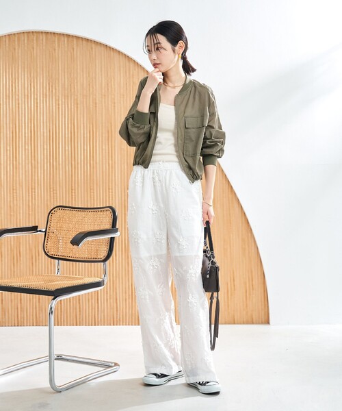 coen（コーエン）の「シアーコットンブルゾン（ブルゾン・レディース・ブラック/オフホワイト/オリーブ・L/M）」の10枚目の写真