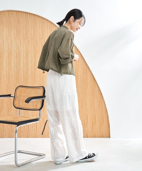 coen（コーエン）の「シアーコットンブルゾン（ブルゾン・レディース・ブラック/オフホワイト/オリーブ・L/M）」の11枚目の写真