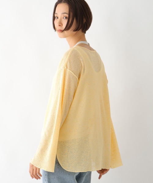 LEPSIM（レプシィム）の「メランジシアーワッフルプルオーバー　324967（Tシャツ/カットソー・レディース・ブルー/オフホワイト/イエロー・FREE）」の4枚目の写真