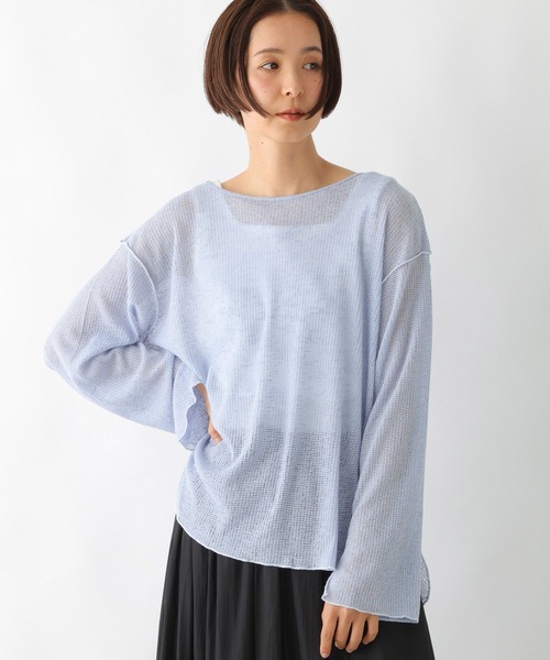 LEPSIM（レプシィム）の「メランジシアーワッフルプルオーバー　324967（Tシャツ/カットソー・レディース・ブルー/オフホワイト/イエロー・FREE）」の8枚目の写真