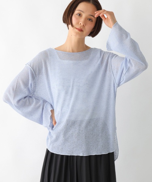 LEPSIM（レプシィム）の「メランジシアーワッフルプルオーバー　324967（Tシャツ/カットソー・レディース・ブルー/オフホワイト/イエロー・FREE）」の9枚目の写真