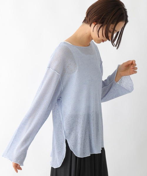 LEPSIM（レプシィム）の「メランジシアーワッフルプルオーバー　324967（Tシャツ/カットソー・レディース・ブルー/オフホワイト/イエロー・FREE）」の10枚目の写真