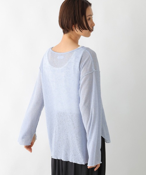 LEPSIM（レプシィム）の「メランジシアーワッフルプルオーバー　324967（Tシャツ/カットソー・レディース・ブルー/オフホワイト/イエロー・FREE）」の11枚目の写真