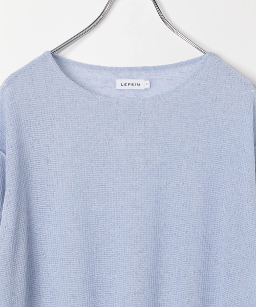 LEPSIM（レプシィム）の「メランジシアーワッフルプルオーバー　324967（Tシャツ/カットソー・レディース・ブルー/オフホワイト/イエロー・FREE）」の16枚目の写真