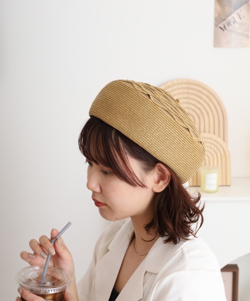 Sense of Grace(センスオブグレース)の「流線デザイン ブレードベレー帽(ハンチング/ベレー帽・レディース・ナチュラル/ブラック/ベージュ・FREE)」の18枚目の写真