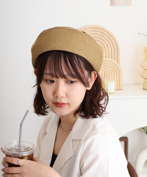 Sense of Grace(センスオブグレース)の「流線デザイン ブレードベレー帽(ハンチング/ベレー帽・レディース・ナチュラル/ブラック/ベージュ・FREE)」の17枚目の写真