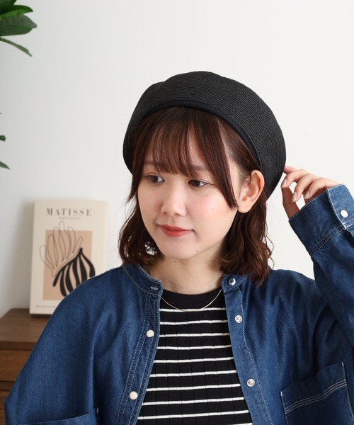 Sense of Grace(センスオブグレース)の「流線デザイン ブレードベレー帽(ハンチング/ベレー帽・レディース・ナチュラル/ブラック/ベージュ・FREE)」の21枚目の写真