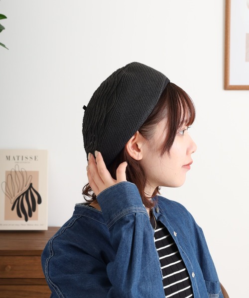 Sense of Grace(センスオブグレース)の「流線デザイン ブレードベレー帽(ハンチング/ベレー帽・レディース・ナチュラル/ブラック/ベージュ・FREE)」の20枚目の写真