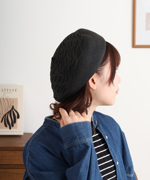 Sense of Grace(センスオブグレース)の「流線デザイン ブレードベレー帽(ハンチング/ベレー帽・レディース・ナチュラル/ブラック/ベージュ・FREE)」の19枚目の写真