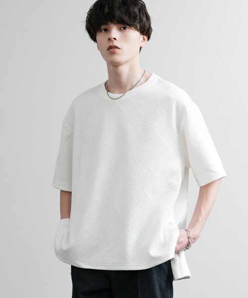 Rocky Monroe(ロッキーモンロー)の「オーバーサイズサイドスナップスリット ハーフスリーブTシャツ(Tシャツ/カットソー・メンズ・ブラック/ホワイト/グレー・L/M/XL)」の5枚目の写真
