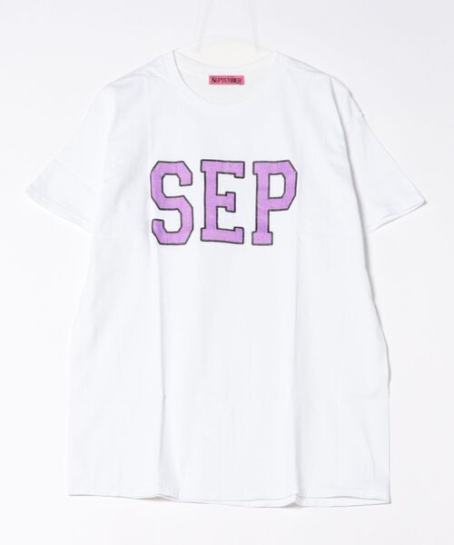 September(セプテンバー)の「/SEPTEMBER(セプテンバー)/College T(Tシャツ/カットソー・レディース・ブラック/ホワイト・MEDIUM/SMALL)」の1枚目の写真