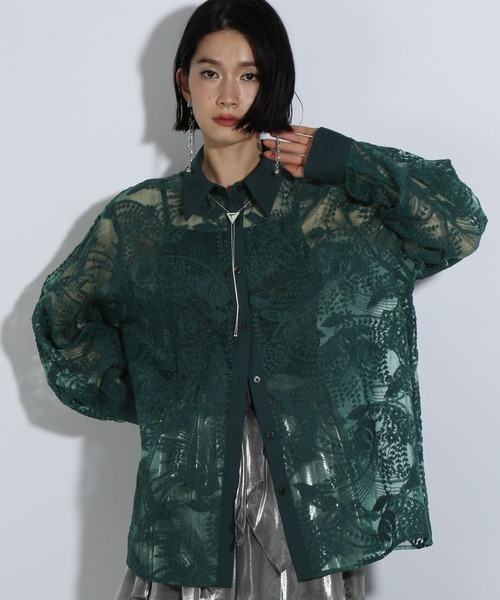 HARE ポイントレースシャツ ブラック セール】3Dレースカイキンシャツ(HARE)（シャツ/ブラウス