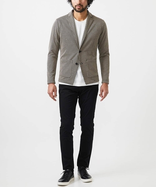 MK MICHEL KLEIN HOMME (エムケーミッシェルクランオム)の「【ラスト1/洗える 】フェザーへリンボンジャケット(テーラードジャケット・メンズ・ライトブラウン/ブラック・46/51/48)」の3枚目の写真