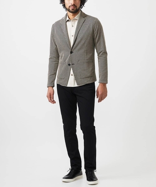 MK MICHEL KLEIN HOMME (エムケーミッシェルクランオム)の「【ラスト1/洗える 】フェザーへリンボンジャケット(テーラードジャケット・メンズ・ライトブラウン/ブラック・46/51/48)」の5枚目の写真