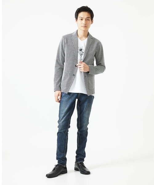 MK MICHEL KLEIN HOMME (エムケーミッシェルクランオム)の「【ラスト1/洗える 】フェザーへリンボンジャケット(テーラードジャケット・メンズ・ライトブラウン/ブラック・46/51/48)」の10枚目の写真