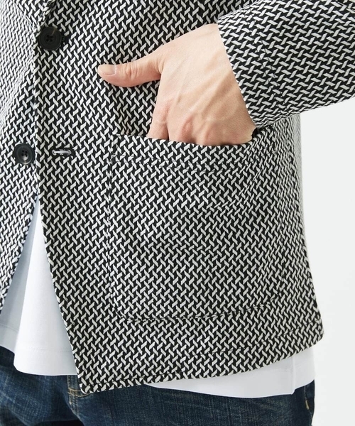 MK MICHEL KLEIN HOMME (エムケーミッシェルクランオム)の「【ラスト1/洗える 】フェザーへリンボンジャケット(テーラードジャケット・メンズ・ライトブラウン/ブラック・46/51/48)」の17枚目の写真