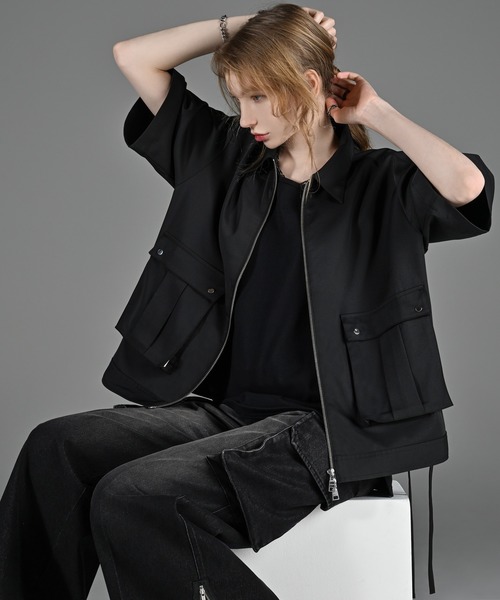 military super gimmick shirt blouson XS黒 ADRER シャツ military super gimmick shirt blouson