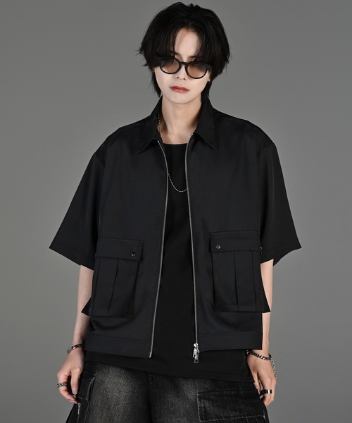 military super gimmick shirt blouson XS黒 military super gimmick shirt blouson / ミリタリースーパー