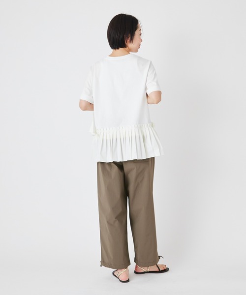 ever closet(エバークローゼット)の「プリーツドッキングTシャツ(Tシャツ/カットソー・レディース・ホワイト/ブラック・F)」の8枚目の写真