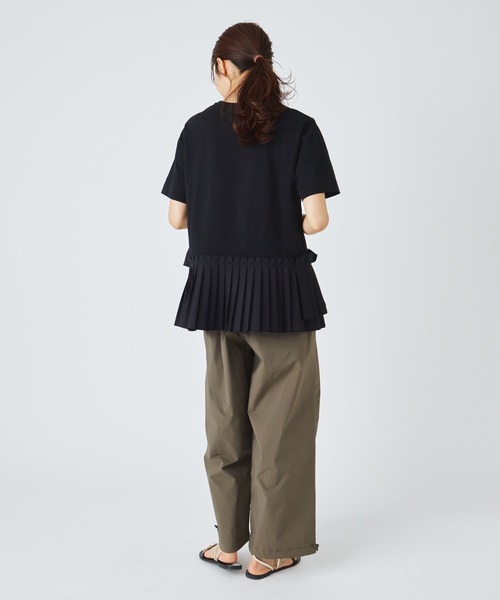 ever closet(エバークローゼット)の「プリーツドッキングTシャツ(Tシャツ/カットソー・レディース・ホワイト/ブラック・F)」の16枚目の写真