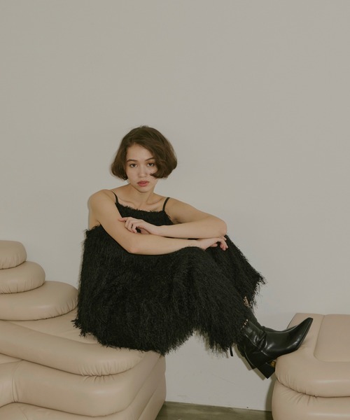 NOTREemor（ノートルエモア）の「fringe peplum cami top（キャミソール・レディース・アイボリー/ブラック・FREE）」の13枚目の写真