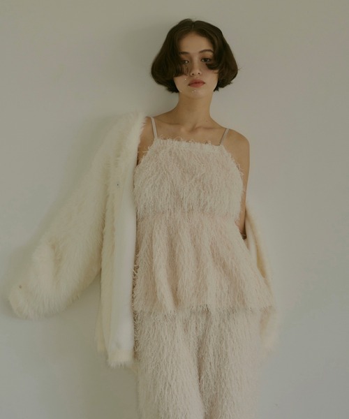 NOTREemor（ノートルエモア）の「fringe peplum cami top（キャミソール・レディース・アイボリー/ブラック・FREE）」の10枚目の写真