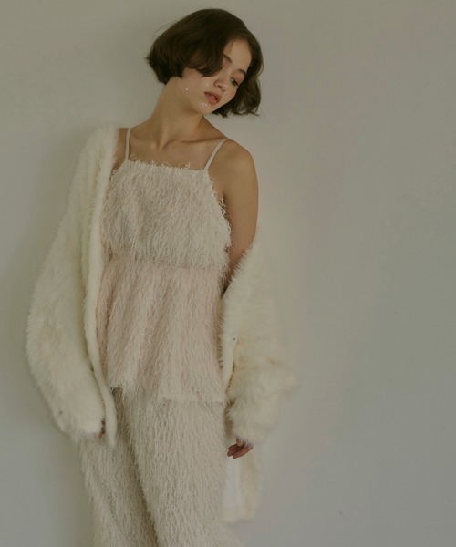 NOTREemor（ノートルエモア）の「fringe peplum cami top（キャミソール・レディース・アイボリー/ブラック・FREE）」の11枚目の写真