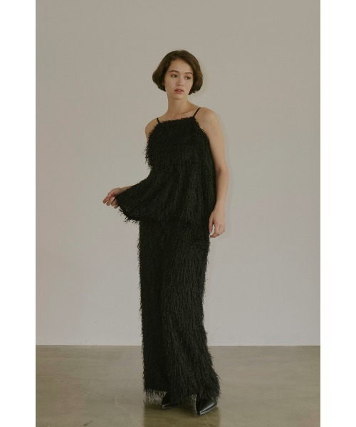 NOTREemor（ノートルエモア）の「fringe peplum cami top（キャミソール・レディース・アイボリー/ブラック・FREE）」の18枚目の写真