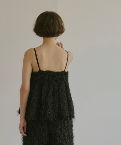 NOTREemor（ノートルエモア）の「fringe peplum cami top（キャミソール・レディース・アイボリー/ブラック・FREE）」の19枚目の写真