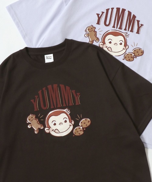 MARUKAWA(マルカワ)の「Curious George/おさるのジョージ オーバーサイズ ワンポイントロゴ キャラクター フロント/バックプリント 半袖Tシャツ(Tシャツ/カットソー・レディース・ブラウン/グレー/ライラック/チャコール・M/L)」の3枚目の写真