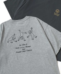 Curious George/おさるのジョージ オーバーサイズ ワンポイントロゴ キャラクター フロント/バックプリント 半袖Tシャツ