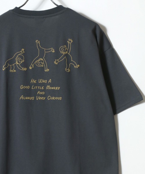 MARUKAWA(マルカワ)の「Curious George/おさるのジョージ オーバーサイズ ワンポイントロゴ キャラクター フロント/バックプリント 半袖Tシャツ(Tシャツ/カットソー・レディース・ブラウン/グレー/ライラック/チャコール・M/L)」の14枚目の写真