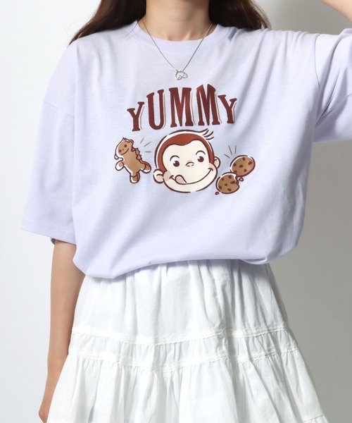 MARUKAWA(マルカワ)の「Curious George/おさるのジョージ オーバーサイズ ワンポイントロゴ キャラクター フロント/バックプリント 半袖Tシャツ(Tシャツ/カットソー・レディース・ブラウン/グレー/ライラック/チャコール・M/L)」の11枚目の写真