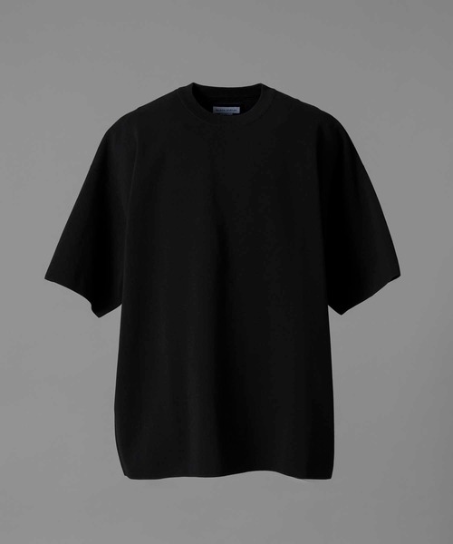 MAISON SPECIAL（メゾンスペシャル）の「《UNISEX》18G Washable Milan Ribs Prime-Over Short Sleeve Crew Neck Knit T-Shirt/18GウォッシャブルミラノリブウールプライムオーバーショートスリーブクルーネックニットTシャツ【MAISON SPECIAL/メゾンスペシャル】（Tシャツ/カットソー・メンズ・ブルー/グレイッシュベージュ/チャコールグレー/パープル/ブラック・2/1/0）」の13枚目の写真