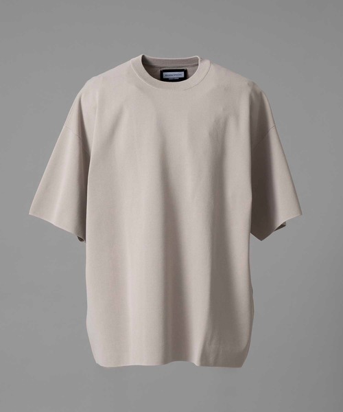 MAISON SPECIAL（メゾンスペシャル）の「《UNISEX》18G Washable Milan Ribs Prime-Over Short Sleeve Crew Neck Knit T-Shirt/18GウォッシャブルミラノリブウールプライムオーバーショートスリーブクルーネックニットTシャツ【MAISON SPECIAL/メゾンスペシャル】（Tシャツ/カットソー・メンズ・ブルー/グレイッシュベージュ/チャコールグレー/パープル/ブラック・2/1/0）」の15枚目の写真