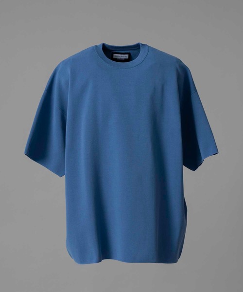 MAISON SPECIAL（メゾンスペシャル）の「《UNISEX》18G Washable Milan Ribs Prime-Over Short Sleeve Crew Neck Knit T-Shirt/18GウォッシャブルミラノリブウールプライムオーバーショートスリーブクルーネックニットTシャツ【MAISON SPECIAL/メゾンスペシャル】（Tシャツ/カットソー・メンズ・ブルー/グレイッシュベージュ/チャコールグレー/パープル/ブラック・2/1/0）」の16枚目の写真