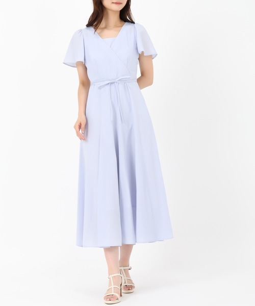 MISCH MASCH（ミッシュマッシュ）の「カシュクールフレアワンピース（ワンピース・レディース・ラベンダー/ブラック/ブルー/ネイビー・S/M）」の3枚目の写真