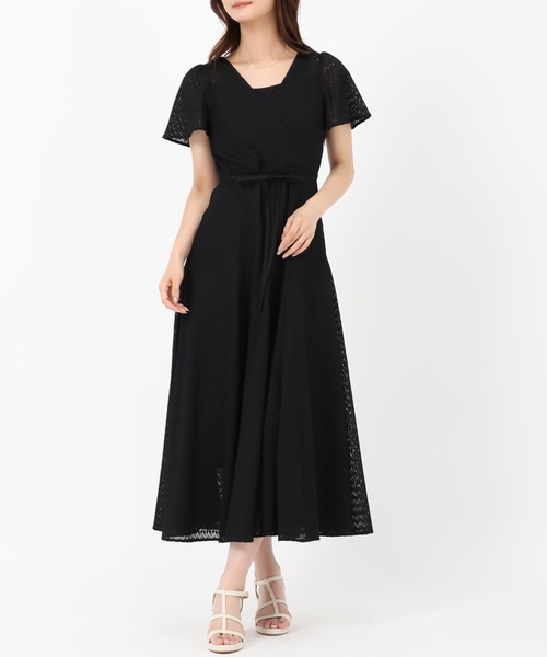 エレンディーク　新品未使用　綿麻　カシュクール　ギャザーワンピース　ベージュ セール】カシュクールギャザーワンピースコート（ワンピース