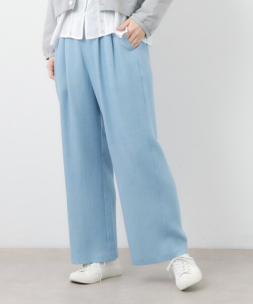 LAURA ASHLEY(ローラアシュレイ)の「【STORY掲載!/ウエストゴム/タックあり】セルロースデニム イージーパンツ(デニムパンツ・レディース・ライトブルー/ネイビー・40/38)」の3枚目の写真