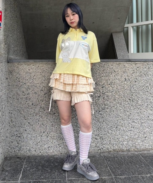 Candy Stripper（キャンディストリッパー）の「SWEET THINGS POLO トップス（ポロシャツ・レディース・ピンク/イエロー/ミント・FREE）」の14枚目の写真