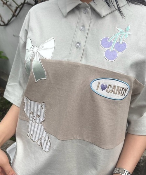 トップス Candy Stripper SWEET THINGS POLO TOPS セール】SWEET THINGS POLO トップス（ポロシャツ）｜Candy