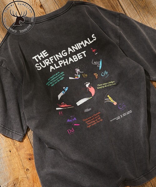 Jonas Claesson（ジョナスクレアッソン）の「JONAS CLAESSON/ジョナス クレアッソン Surfing animals Short Sleeve Tee/サーフィンアニマルズ バックプリント Tシャツ（Tシャツ/カットソー・メンズ・ブラック/ホワイト/ライトグレー/レッド・LARGE/MEDIUM）」の2枚目の写真