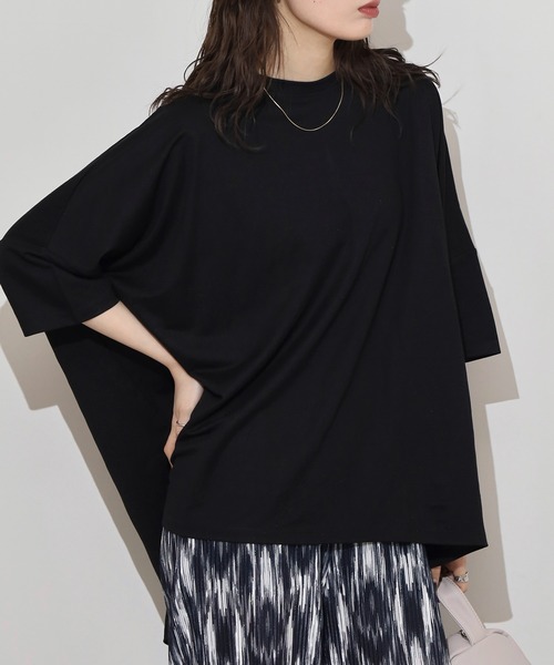 mitis(ミティス)の「mitis カノコビッグシルエットTシャツ(Tシャツ/カットソー・レディース・ブラック/オフホワイト/ブルー/マスタード/チャコール/カーキ・M)」の11枚目の写真
