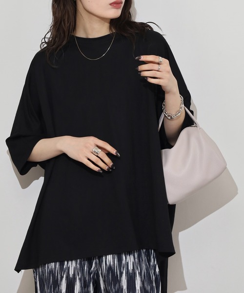 mitis(ミティス)の「mitis カノコビッグシルエットTシャツ(Tシャツ/カットソー・レディース・ブラック/オフホワイト/ブルー/マスタード/チャコール/カーキ・M)」の13枚目の写真