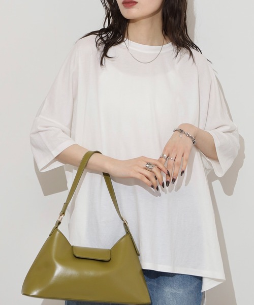 mitis(ミティス)の「mitis カノコビッグシルエットTシャツ(Tシャツ/カットソー・レディース・ブラック/オフホワイト/ブルー/マスタード/チャコール/カーキ・M)」の8枚目の写真