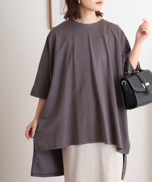 mitis(ミティス)の「mitis カノコビッグシルエットTシャツ(Tシャツ/カットソー・レディース・ブラック/オフホワイト/ブルー/マスタード/チャコール/カーキ・M)」の15枚目の写真