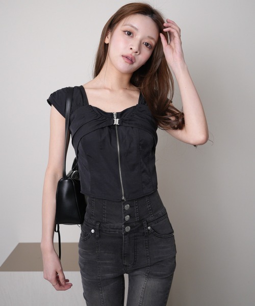 LIPSERVICE（リップサービス）の「レイヤードコルセットブラウス（シャツ/ブラウス・レディース・ブラック/その他1/ホワイト・FREE）」の7枚目の写真
